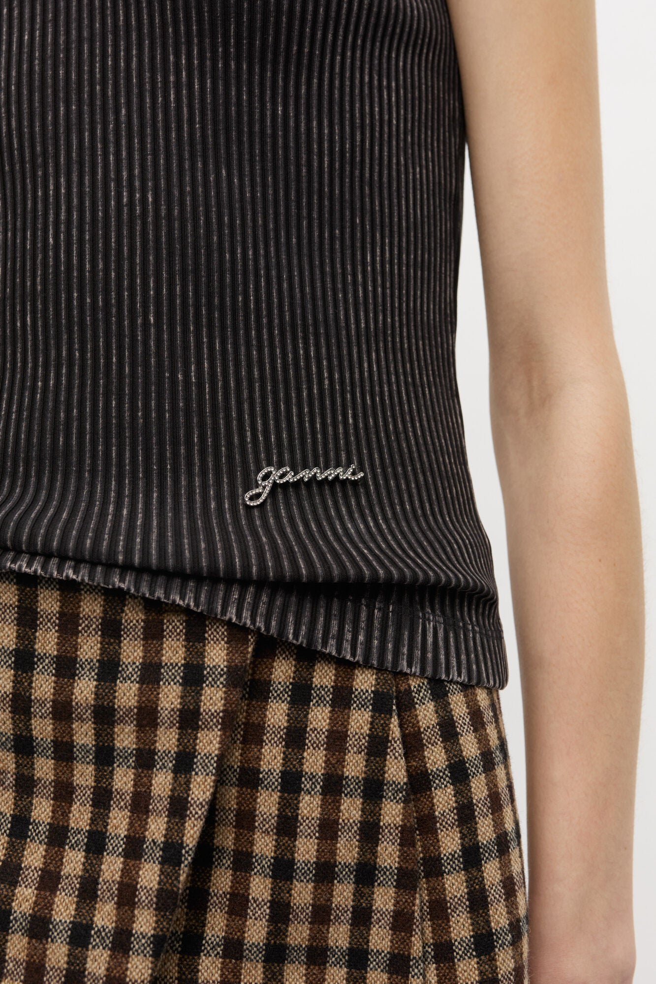 Ganni - Tanktop - Black Washed - Sort vasket tanktop