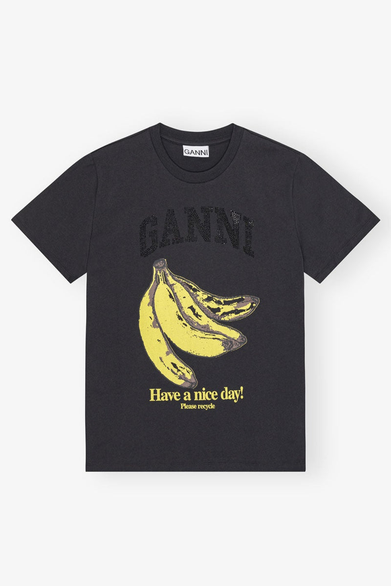 GANNI - T-shirt - Phantom - Banana Graphic T4238