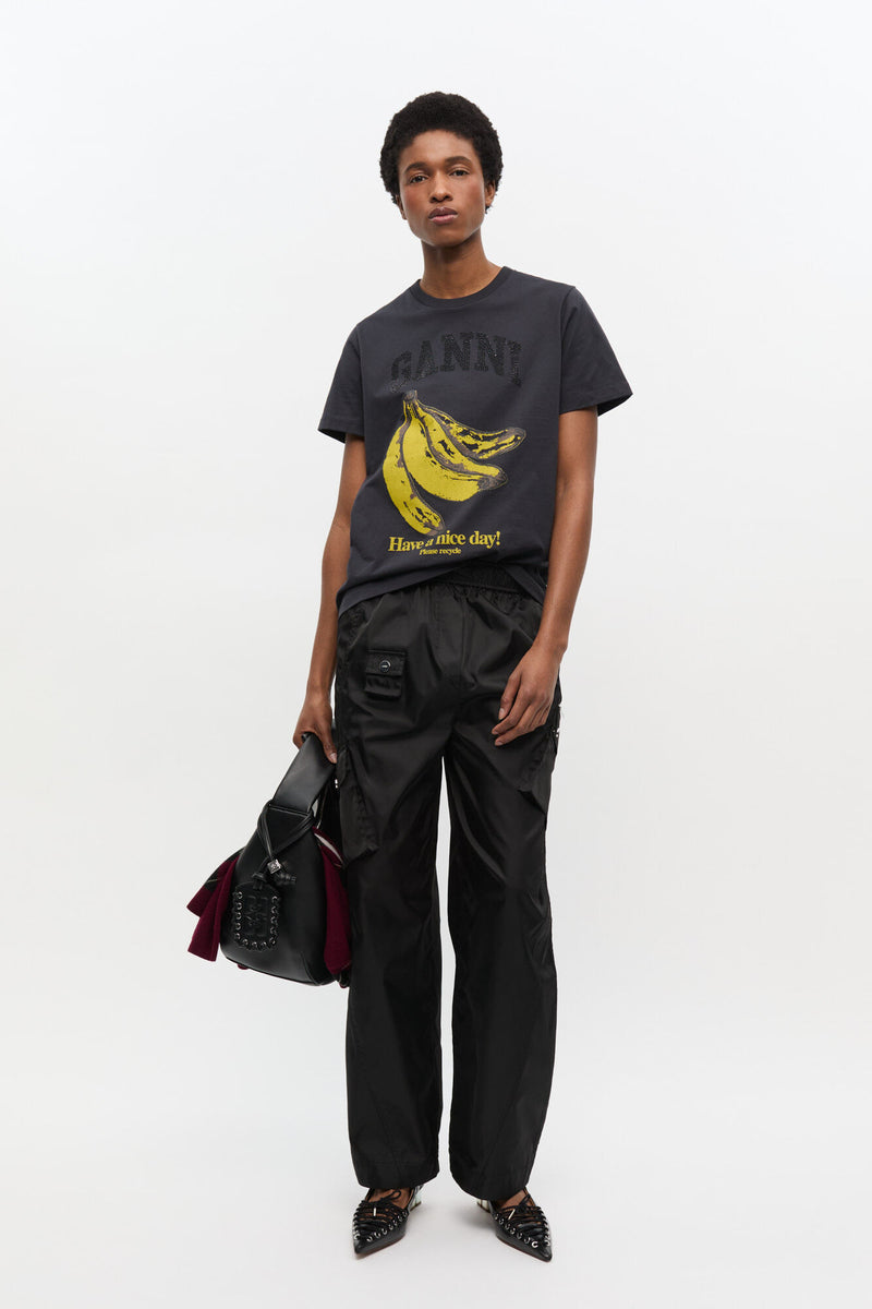 GANNI - T-shirt - Phantom - Banana Graphic T4238