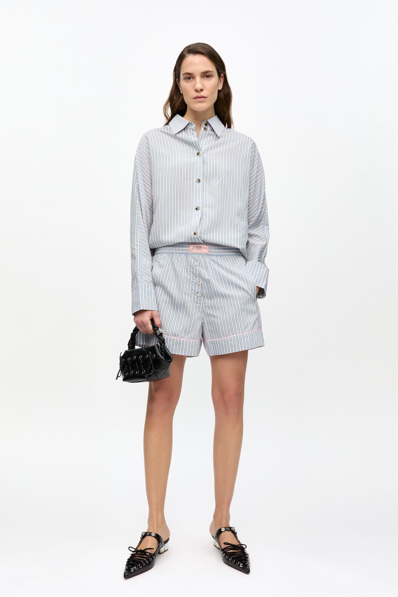 Ganni - Shorts - Candy striped - Yam