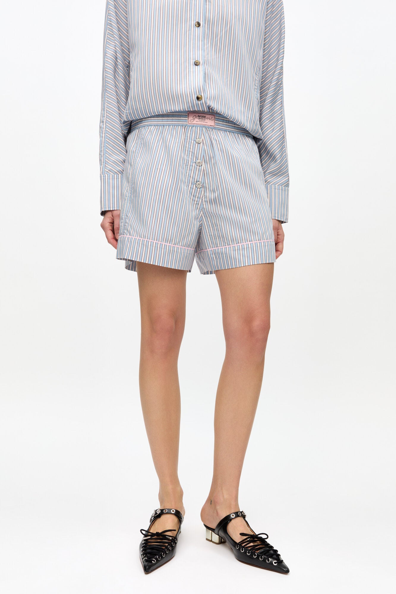 Ganni - Shorts - Candy striped - Yam