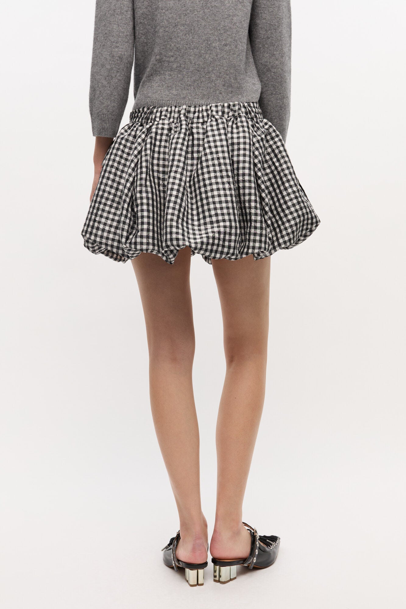 GANNI - Nederdel - Crinklel Check - Bubble Skirt W0465