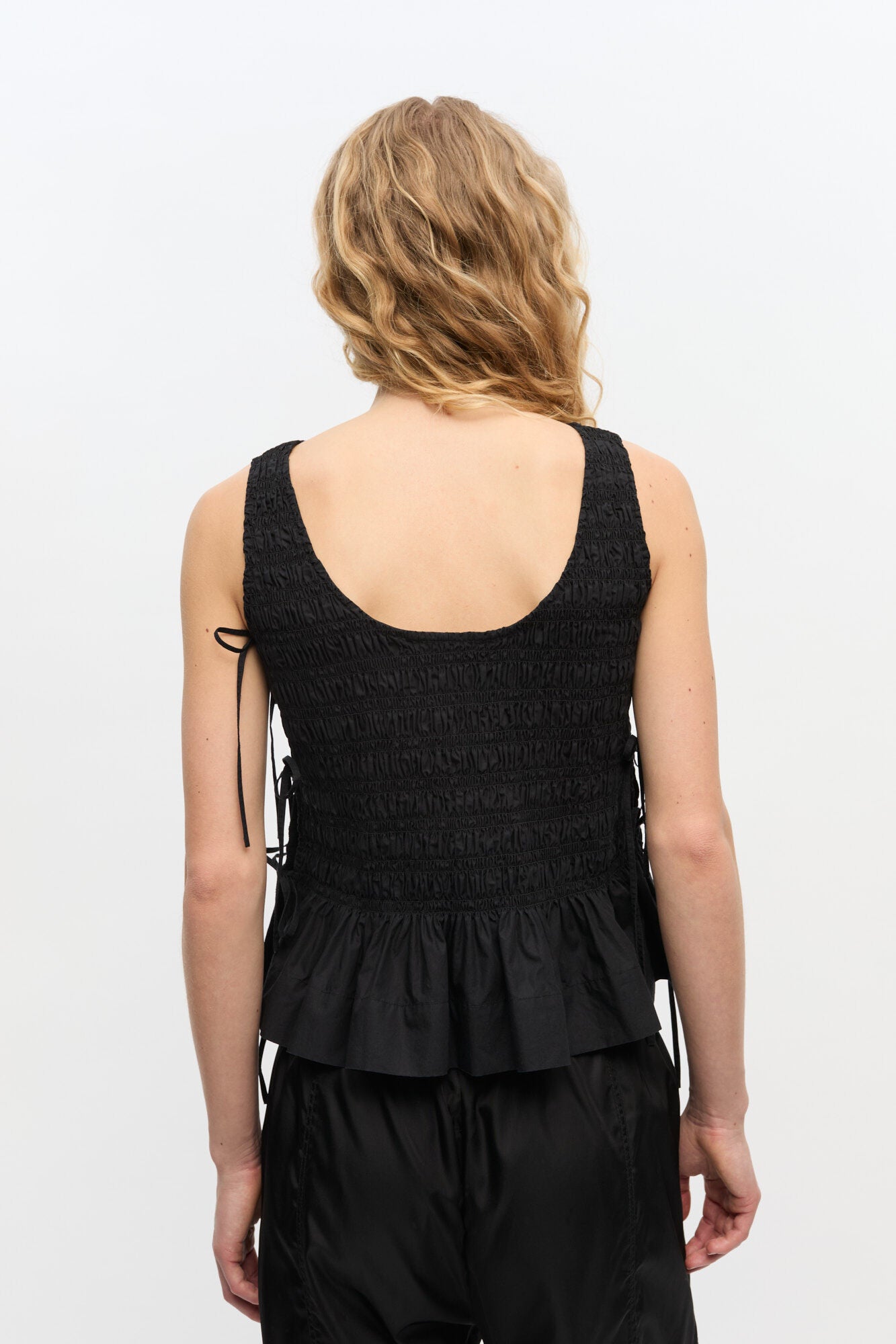 Ganni - Top - Black - Poplin Smock Top