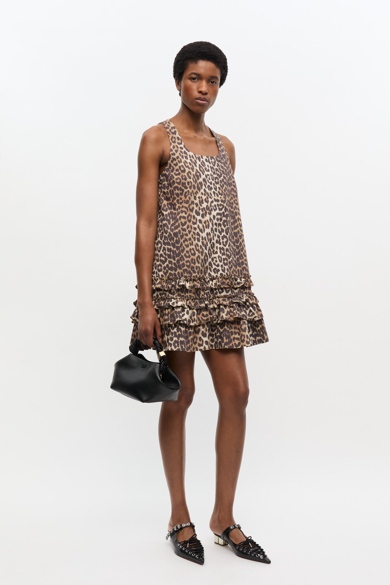 GANNI - Kjole - Leopard - Poplin mini W0906