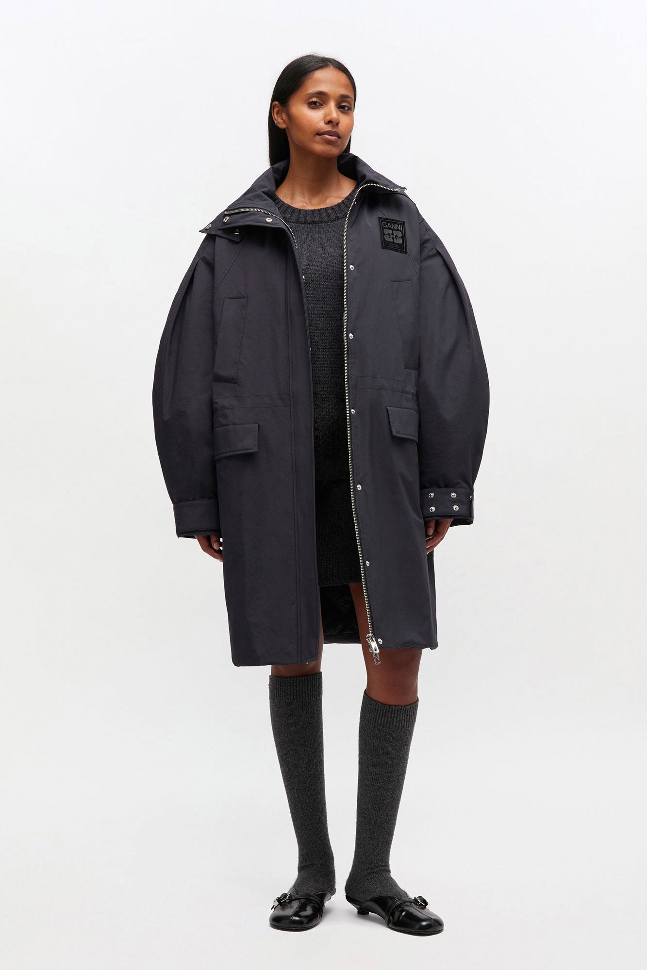 Ganni - Vinterjakke - Phantom - Tri-Layer Parka - W1012