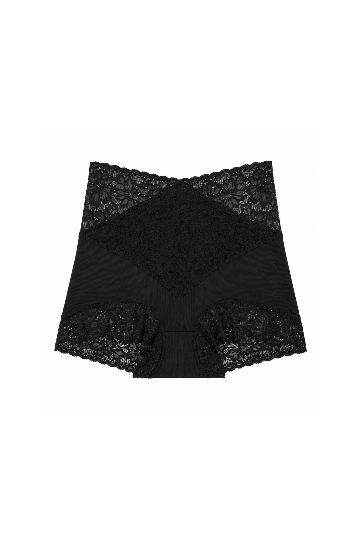 Sort shapewear fra Andcopenhagen Basics, model Fenja, med blonde detaljer og højtaljet design.