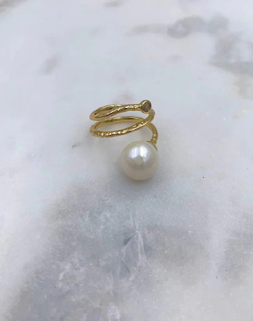 Andcopenhagen Smykker Andcopenhagen - White Pearl Ring