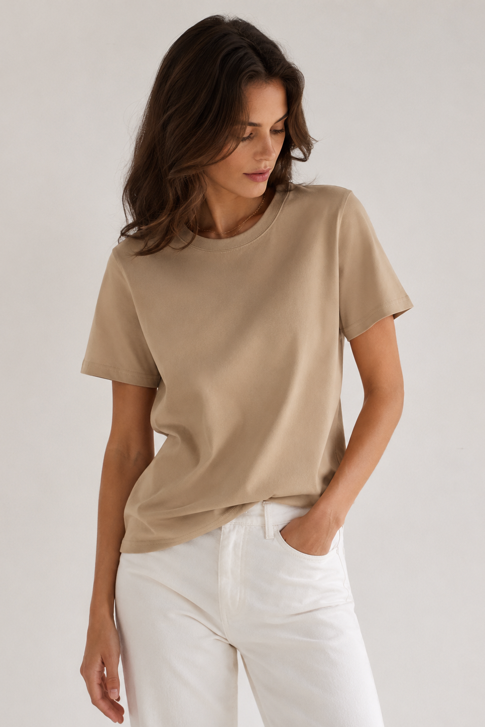 The Collection - T-shirt - Khaki - Boxy