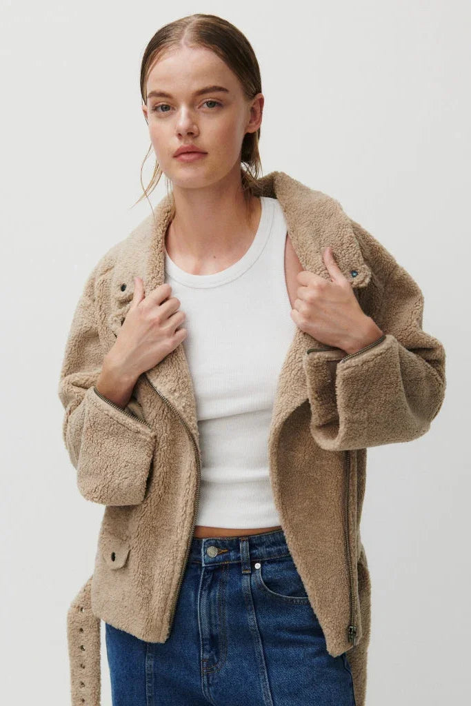 2NDDAY - Fleece Jakke - Beige - Lotus - Stilkompagniet.dk