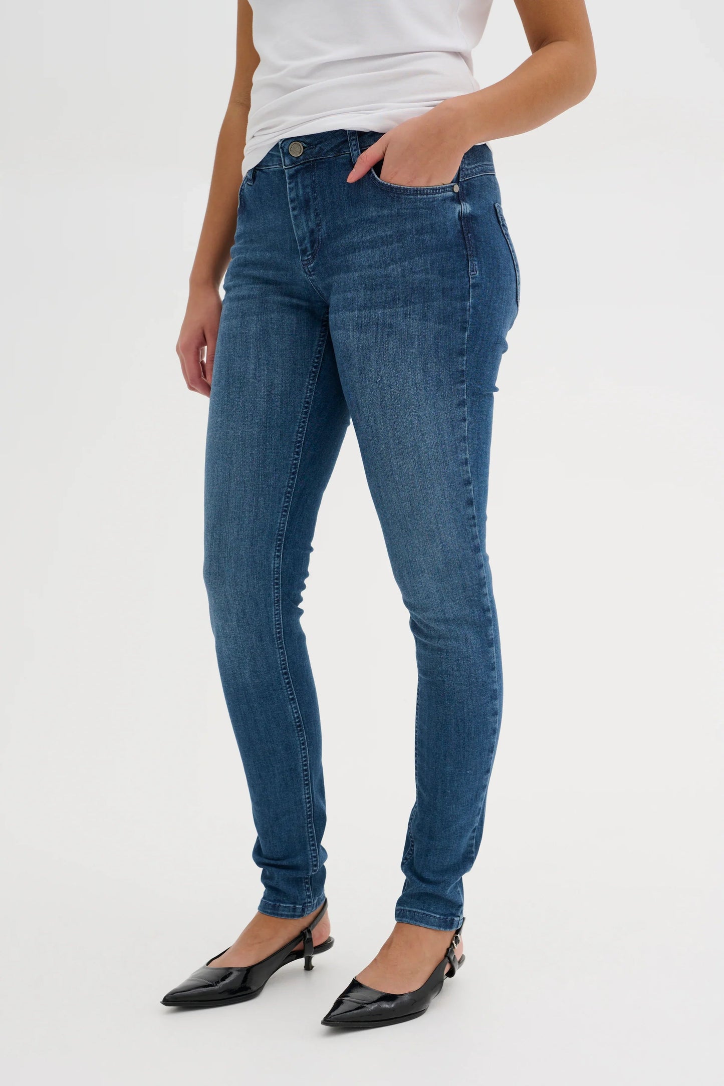 My Essential Wardrobe - Jeans - Blue Vintage Wash - 32 The Celina 100 Slim Y - Stilkompagniet.dk