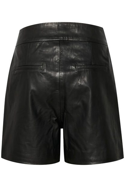 My Essential Wardrobe - Shorts - Sort Læder - 12 The Leather Shorts