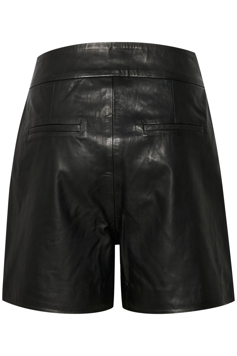 My Essential Wardrobe - Shorts - Sort Læder - 12 The Leather Shorts