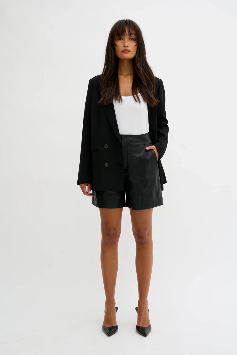My Essential Wardrobe - Shorts - Sort Læder - 12 The Leather Shorts