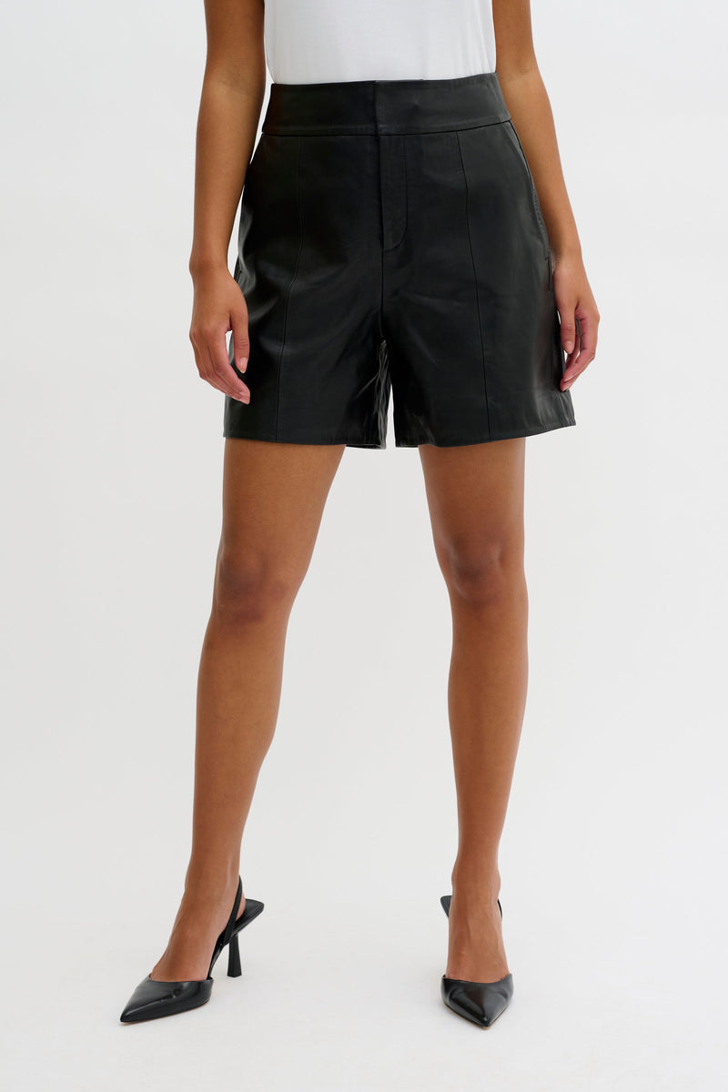 My Essential Wardrobe - Shorts - Sort Læder - 12 The Leather Shorts