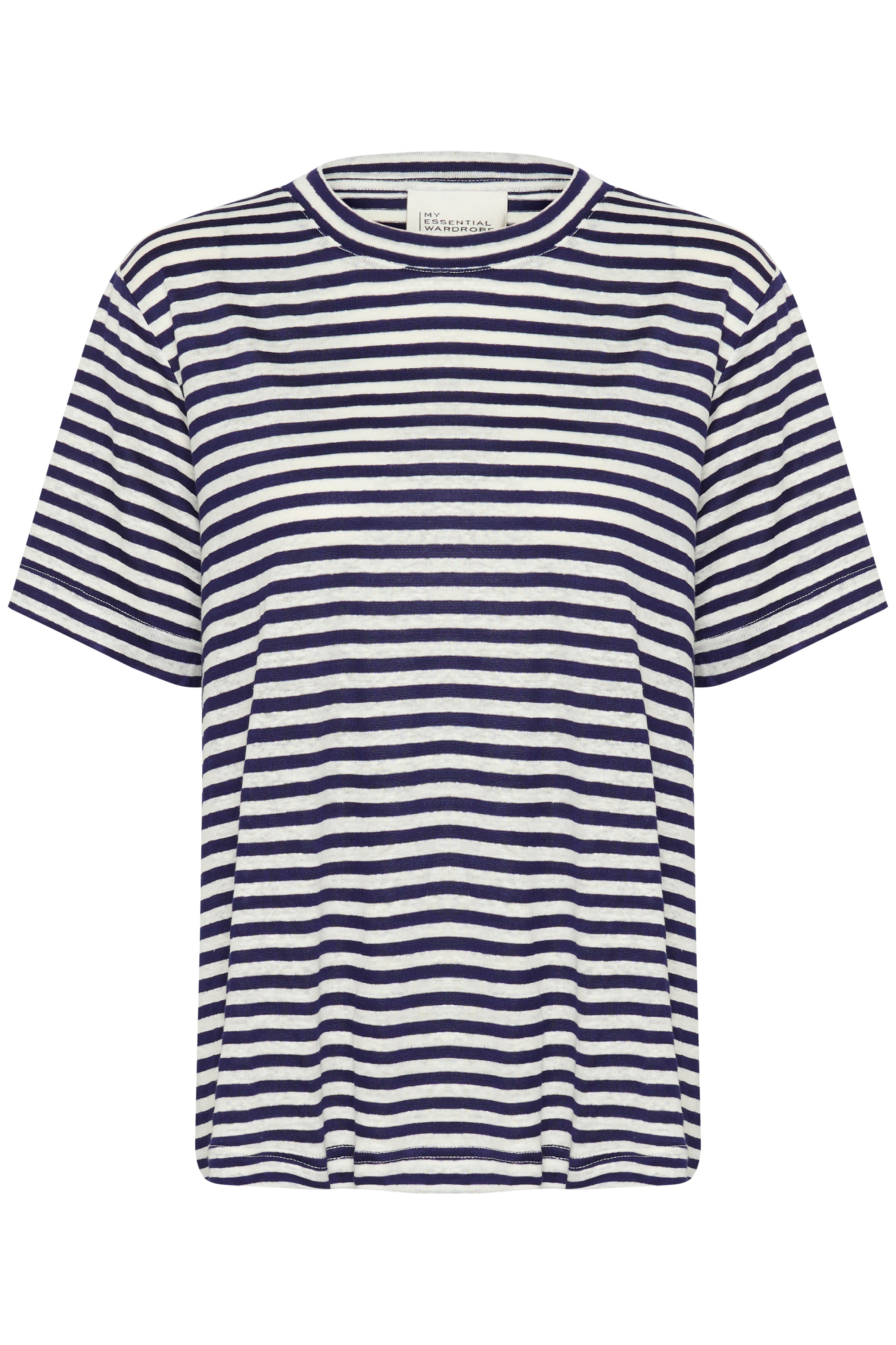 My Essential Wardrobe - T-shirt - Dark Sapphire Blue Striped - Lisa