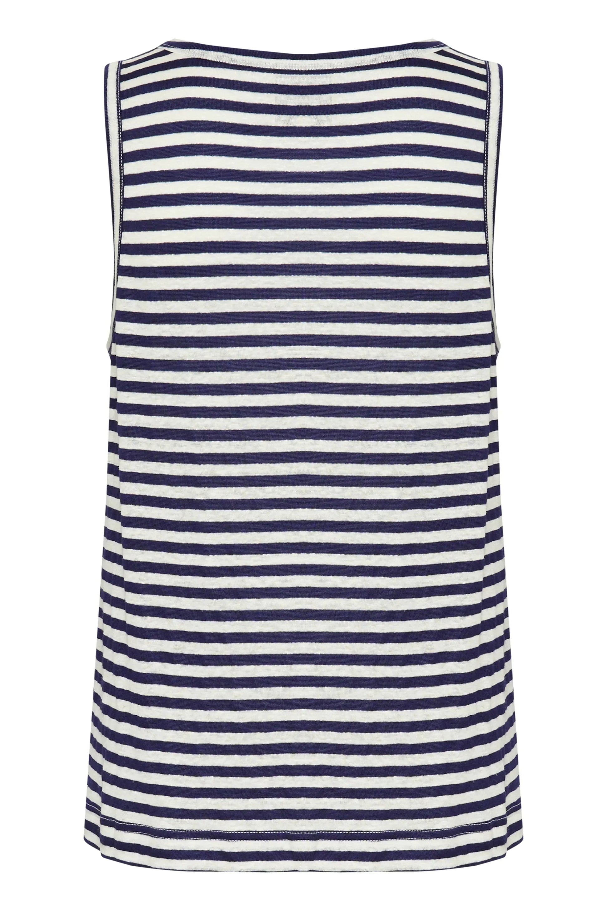 My Essential Wardrobe - Top - Dark Sapphire Blue Striped - Lisa - Stilkompagniet.dk