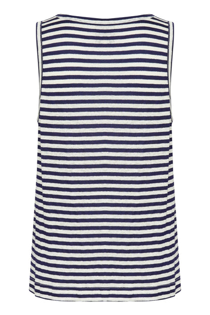 My Essential Wardrobe - Top - Dark Sapphire Blue Striped - Lisa - Stilkompagniet.dk