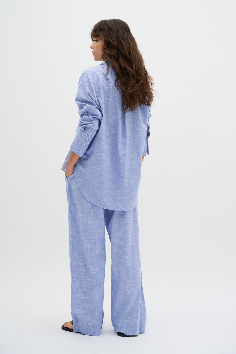 My Essential Wardrobe - Bukser - Delft Blue Striped - Skye