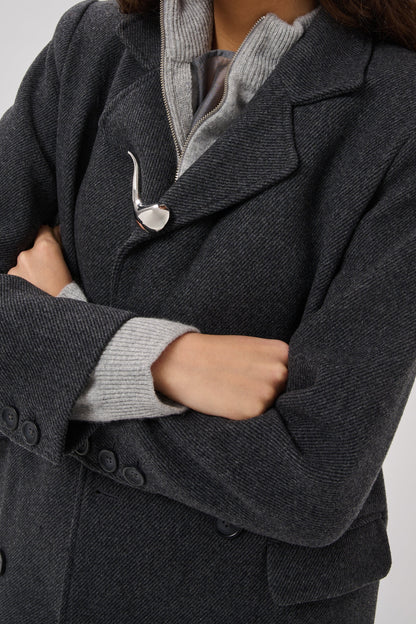 My Essential Wardrobe - Frakke - Dark Grey Melange - Frannie