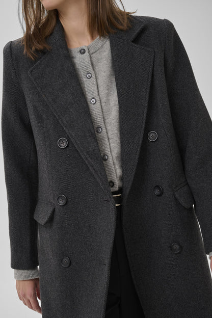 My Essential Wardrobe - Frakke - Dark Grey Melange - Frannie