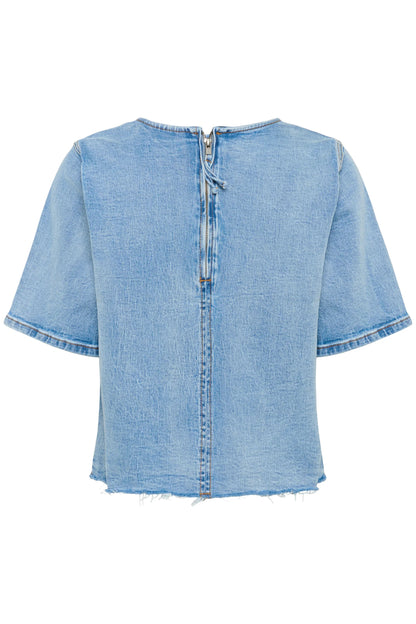My Essential Wardrobe - T-shirt - Denim Blue - Latti 144 - Stilkompagniet.dk