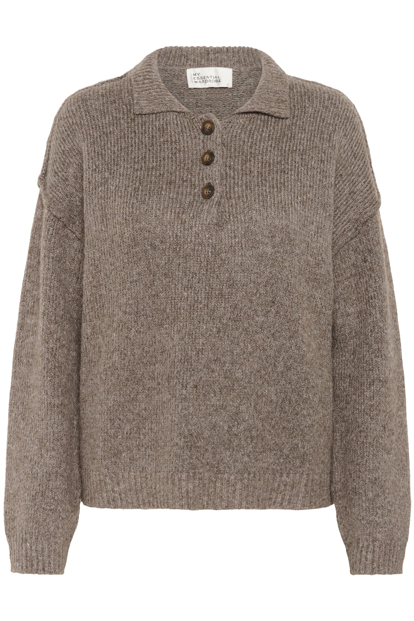 My Essential Wardrobe - Strik Pullover - Brown Melange - Paloma Polo