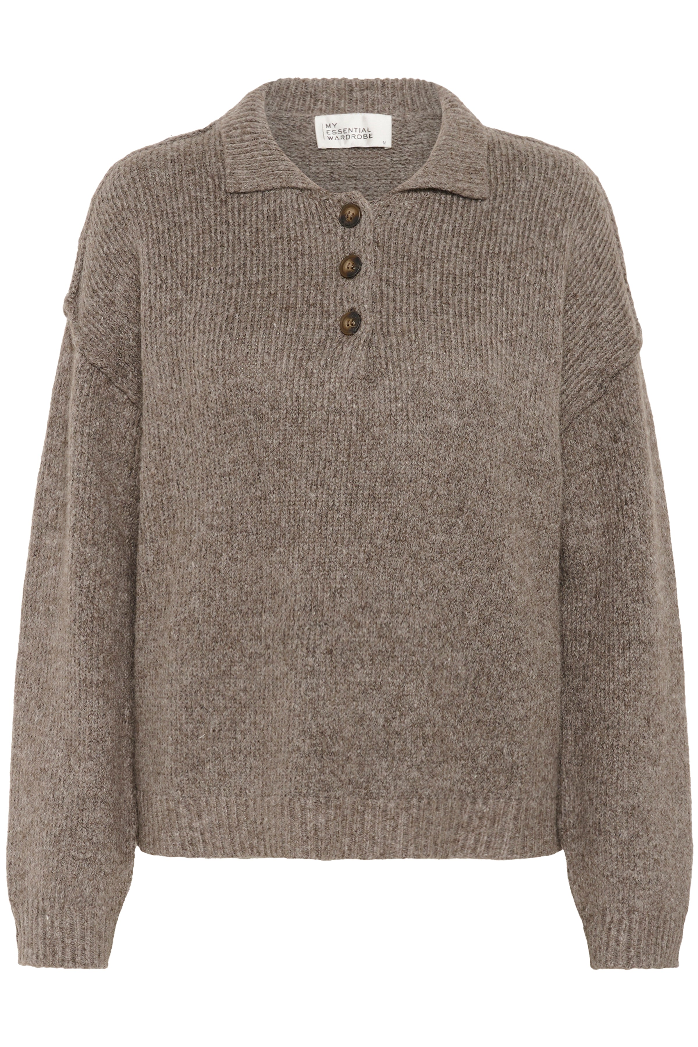 My Essential Wardrobe - Strik Pullover - Brown Melange - Paloma Polo