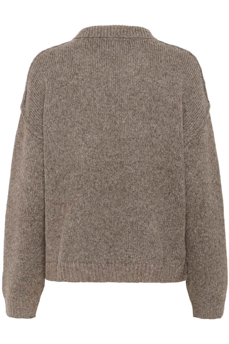 My Essential Wardrobe - Strik Pullover - Brown Melange - Paloma Polo