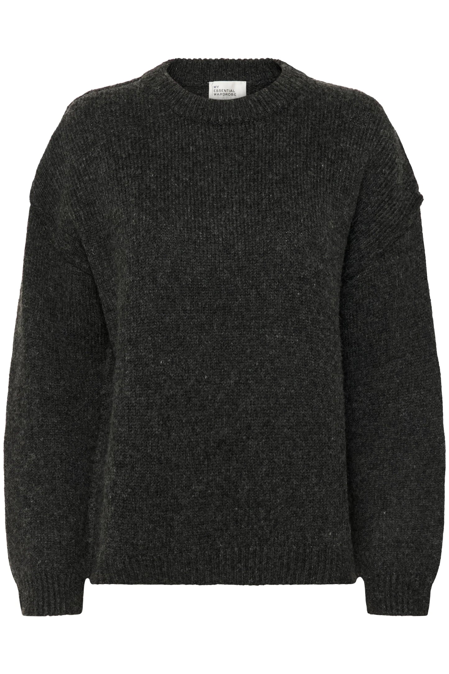 My Essential Wardrobe - Strik pullover - Dark Grey Melange - Paloma Knit - Stilkompagniet.dk