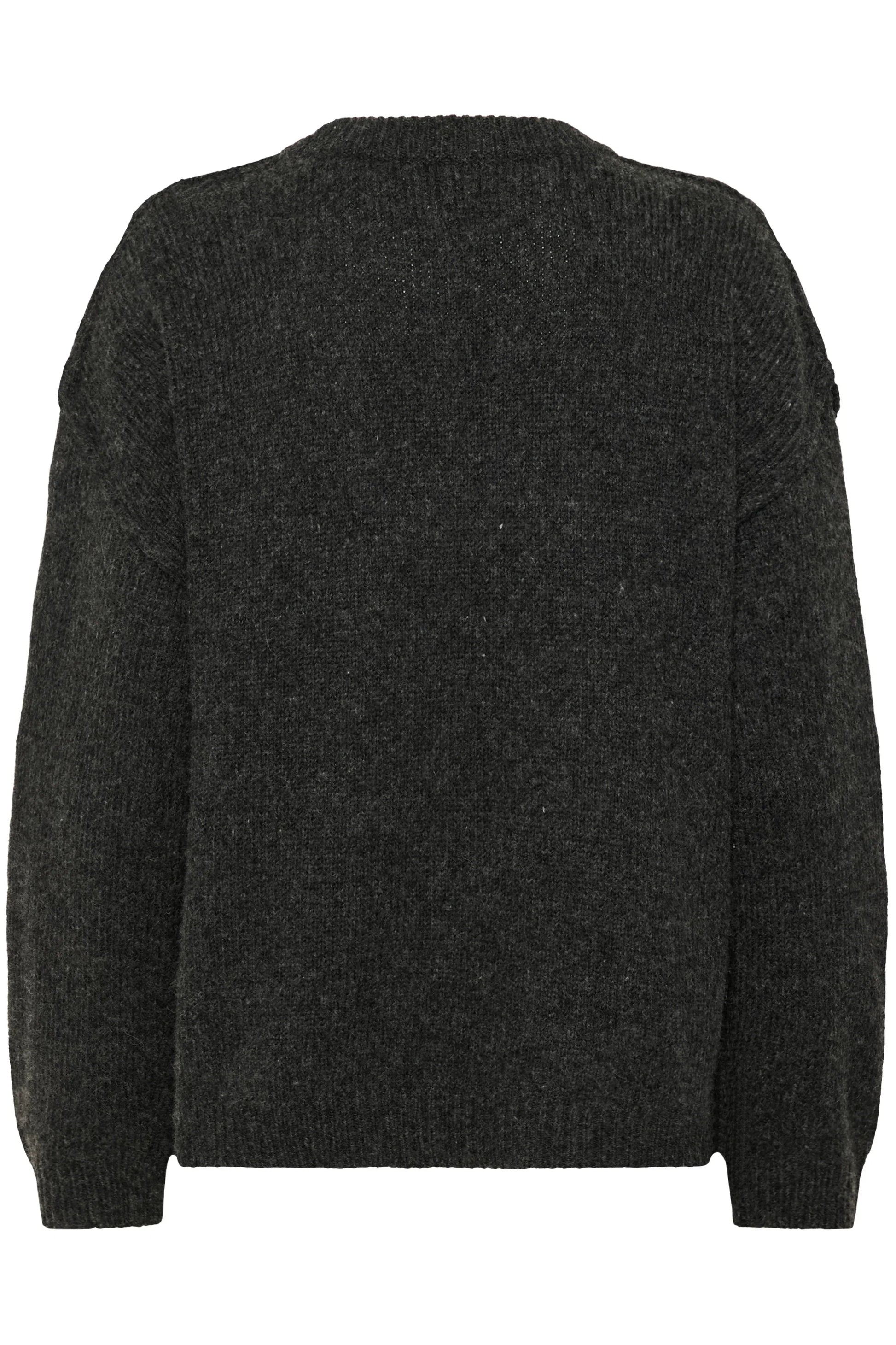 My Essential Wardrobe - Strik pullover - Dark Grey Melange - Paloma Knit - Stilkompagniet.dk