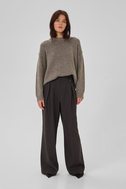 My Essential Wardrobe - Strik pullover - Brown Melange - Paloma Knit