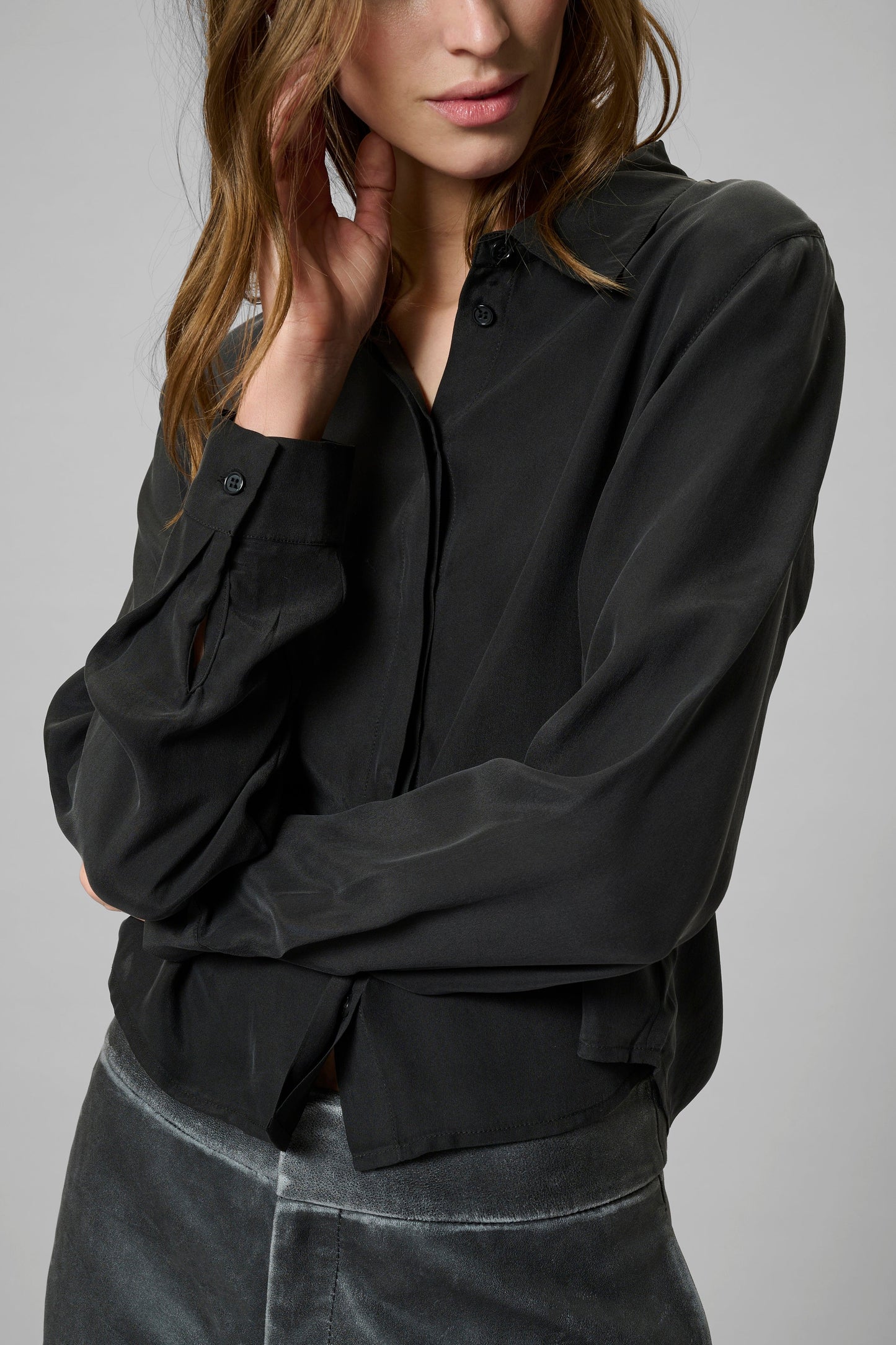 My Essential Wardrobe - Skjorte - Black - Silk