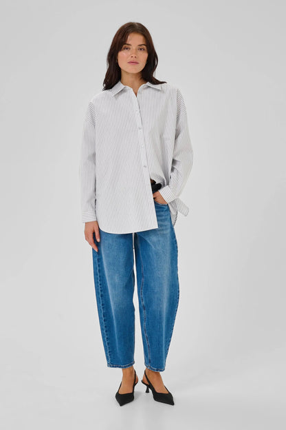 My Essential Wardrobe - Skjorte - Pearl Blue Stiped - Jean - Stilkompagniet.dk