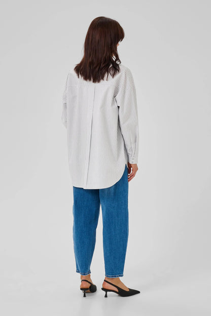 My Essential Wardrobe - Skjorte - Pearl Blue Stiped - Jean - Stilkompagniet.dk