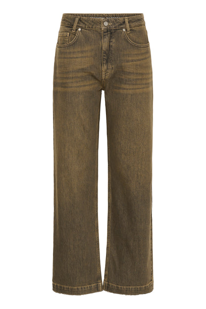 My Essential Wardrobe - Jeans - Amber Retro Wash Brown - Saba 139 High Straight Slit