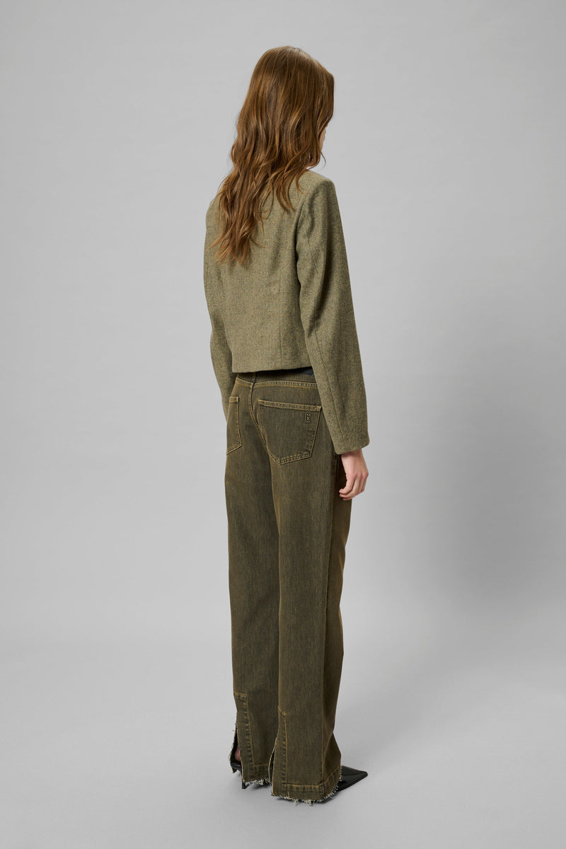 My Essential Wardrobe - Jeans - Amber Retro Wash Brown - Saba 139 High Straight Slit