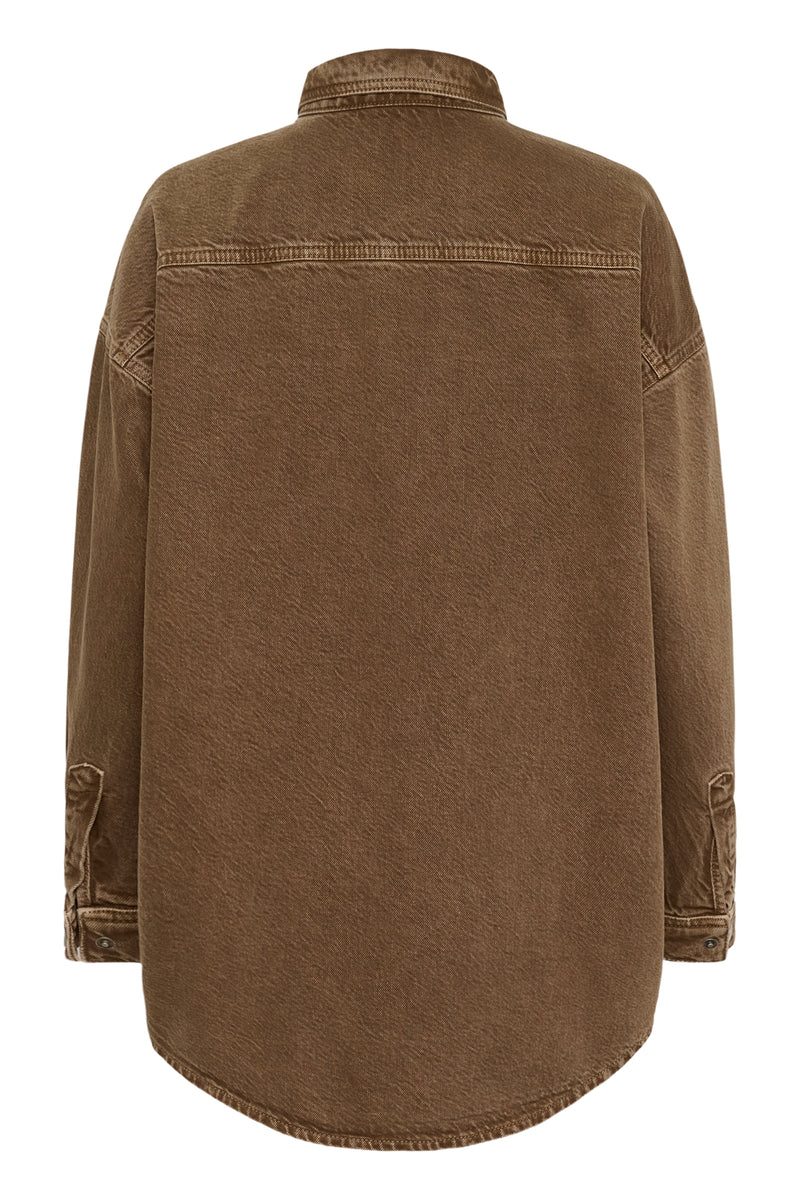My Essential Wardrobe - Denim jakke - Tobacco Brown Washed - Malo