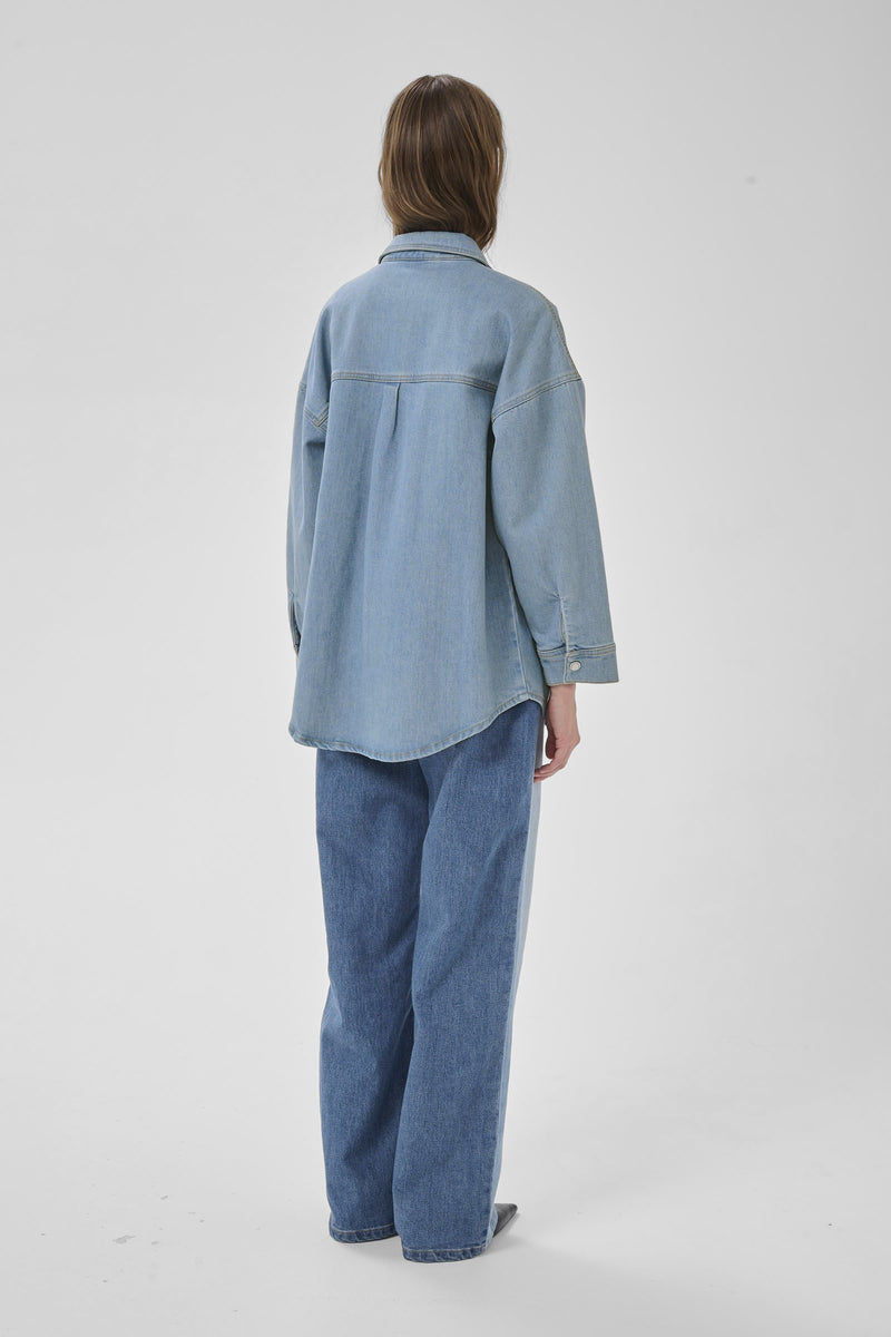 My Essential Wardrobe - Denimskjorte - Light Blue - Mazie Boxy Mix