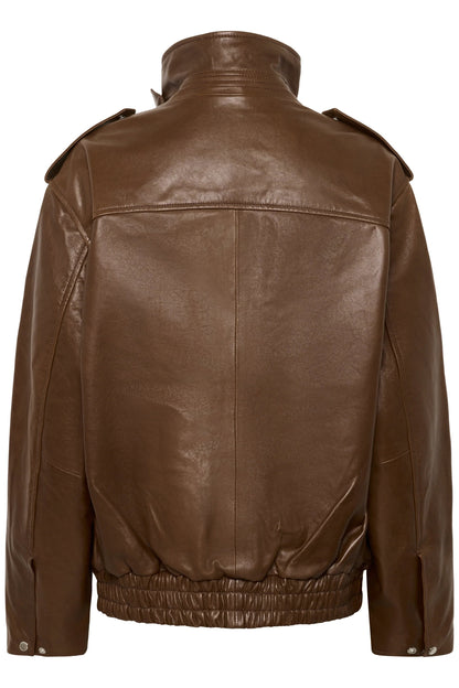 My Essential Wardrobe - Læderjakke - Brun - Dina