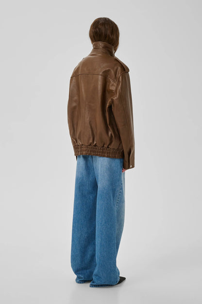 My Essential Wardrobe - Læderjakke - Brun - Dina