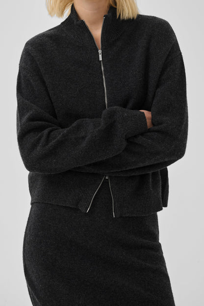 My Essential Wardrobe - Cardigan - Dark Grey Melange - Tracy