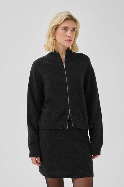 My Essential Wardrobe - Cardigan - Dark Grey Melange - Tracy