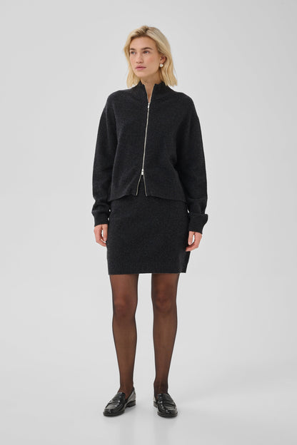 My Essential Wardrobe - Nederdel - Dark Grey Melange - Tracy