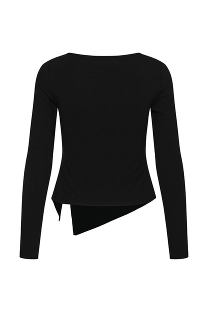 My Essential Wardrobe - Asymmetrisk Bluse - Black - Nupti
