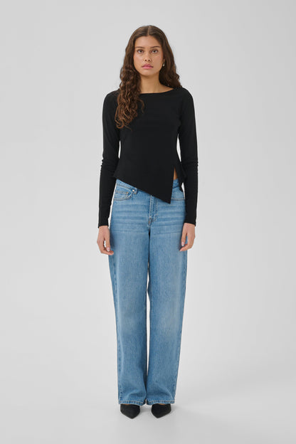 My Essential Wardrobe - Asymmetrisk Bluse - Black - Nupti