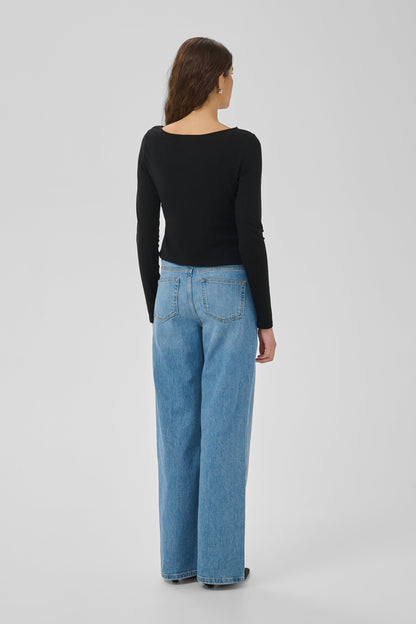 My Essential Wardrobe - Asymmetrisk Bluse - Black - Nupti