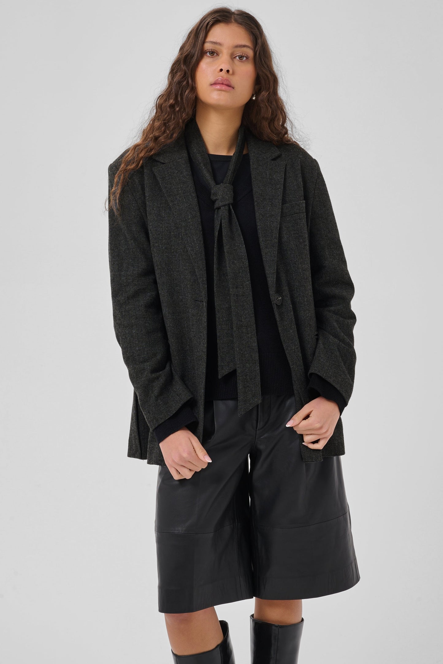 My Essential Wardrobe - Blazer - Dark Grey Melange - Layla