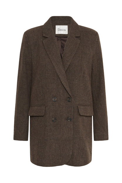 My Essential Wardrobe - Blazer - Dark Brown Check - Cleo