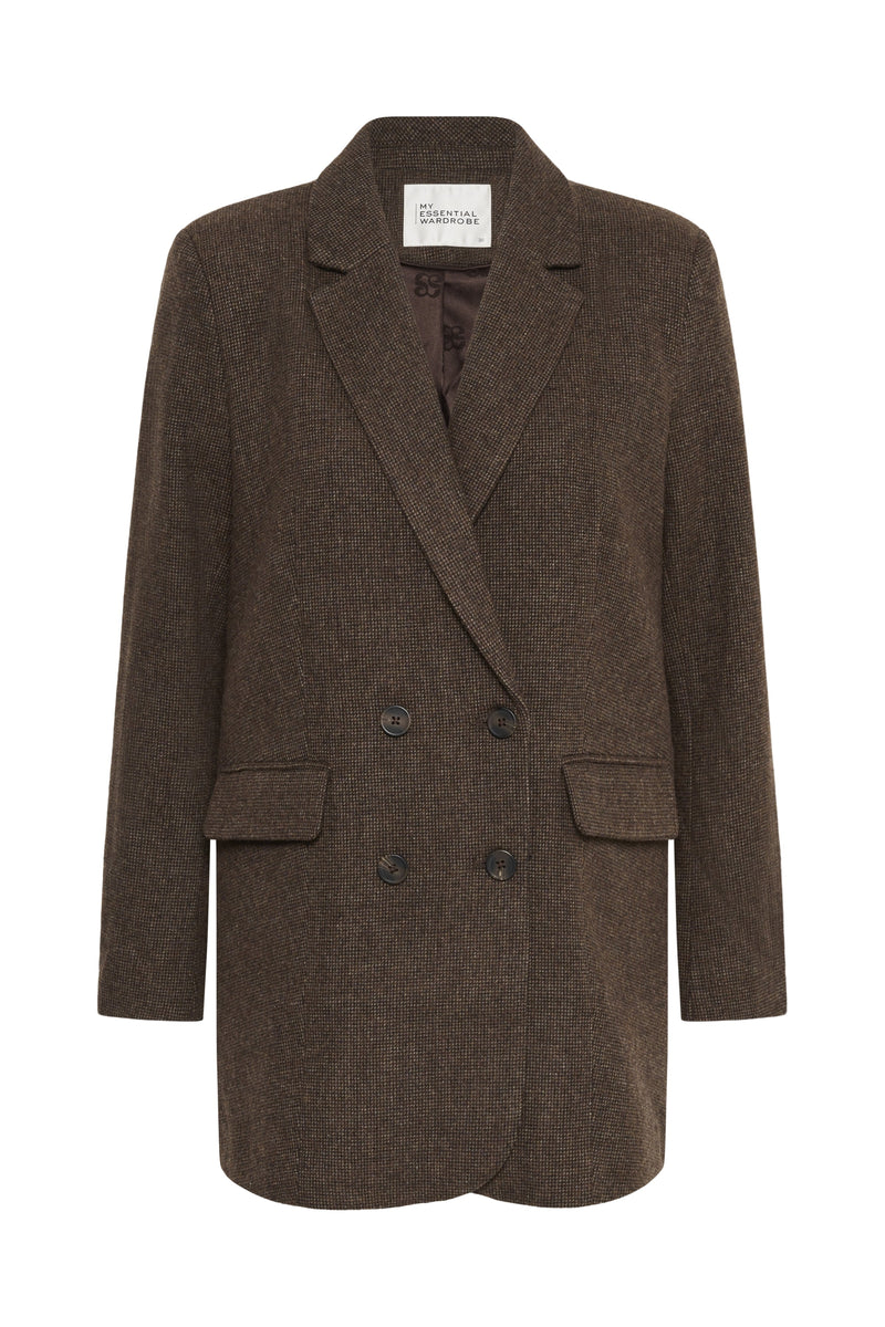 My Essential Wardrobe - Blazer - Dark Brown Check - Cleo
