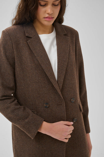 My Essential Wardrobe - Blazer - Dark Brown Check - Cleo